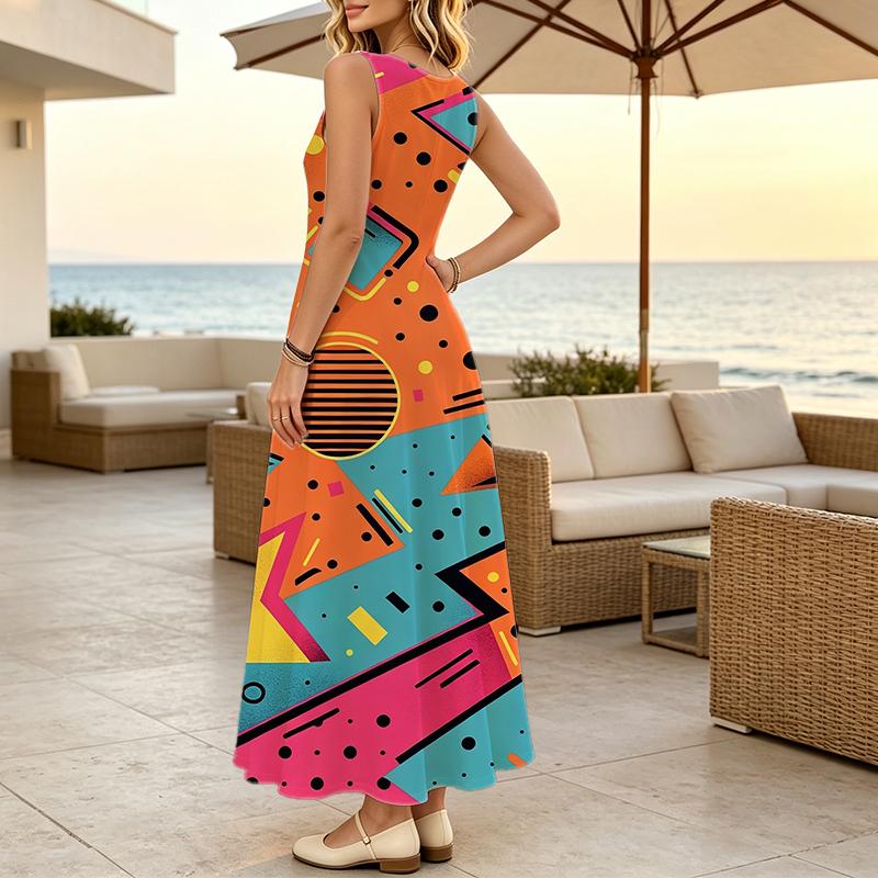 Women's Summer Sleeveless Long Tank Dress,Lightweight & Breathable Simple Versatile Dress for Daily Casual Wear