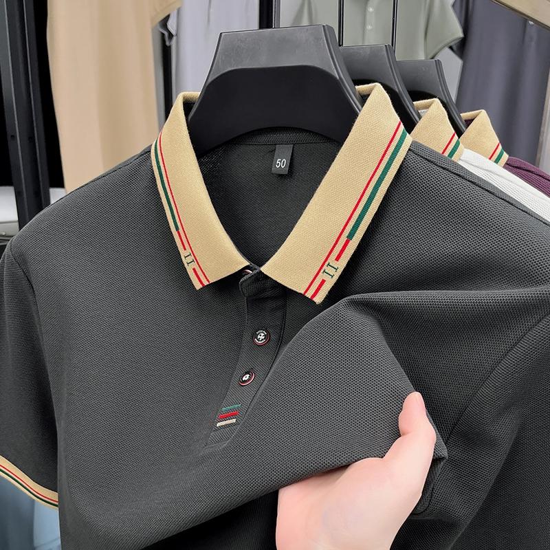 Мужская футболка-поло с коротким рукавом из 100% хлопка, роскошного бренда, с простой вышивкой, летняя, дышащая, модная, колор-блок, с лацканом