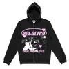 Y2K Zip Up Hoodie Anime Y2K Graphics Woman Goth Sweatshirt Sport Coat Pullover Grunge Gothic Long Sleeve Oversized Hoodie Jacket