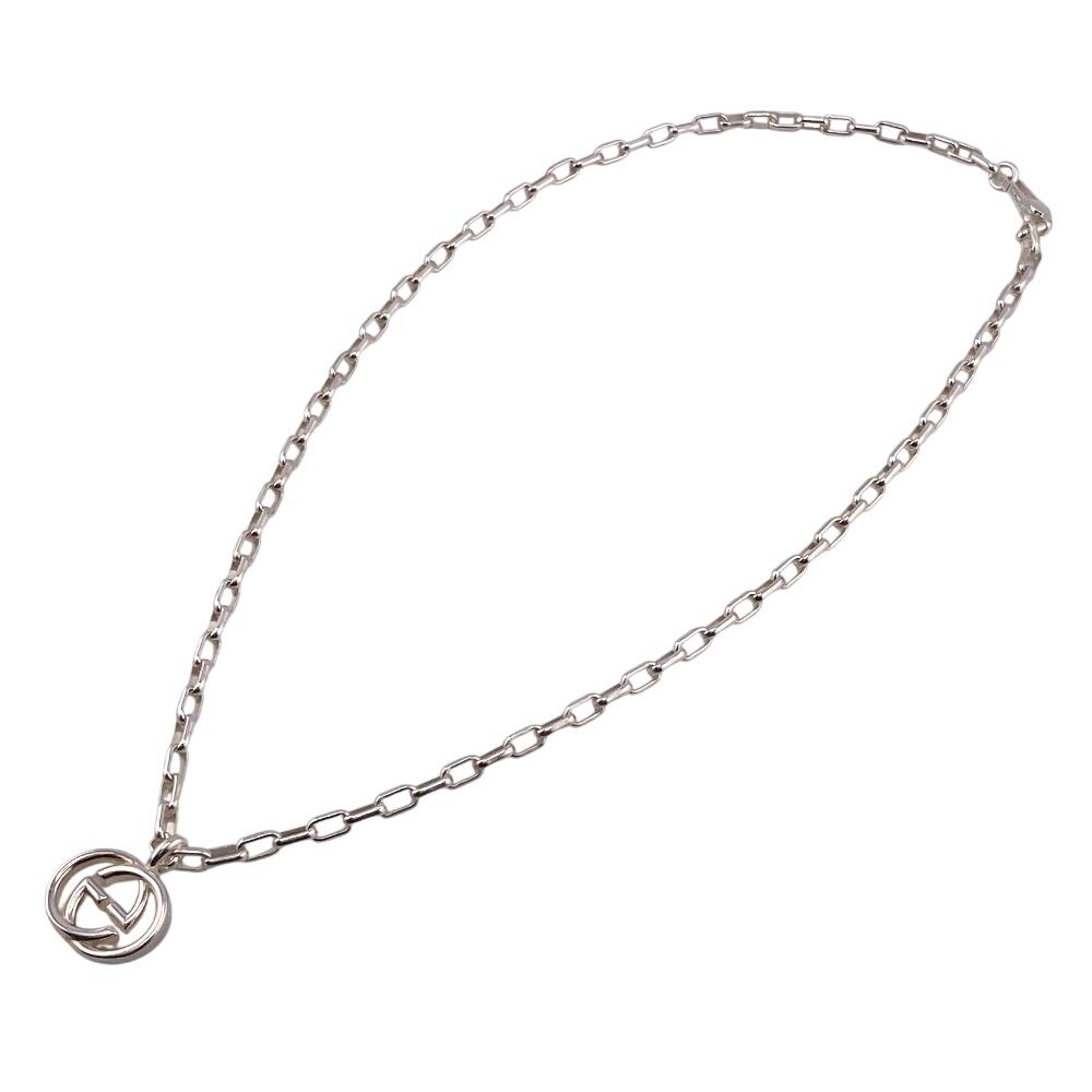GUCCI Interlocking G Silver Necklace Silver Silver unisex Used