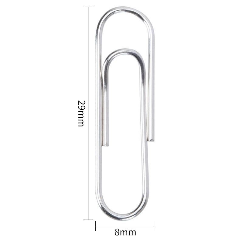Deli 0018 #3 Nickel-Plated Metal Paper Clips, 5-Box Pack