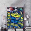 Disney Diamond Painting Three Eyed Monster Stained Glass Style Illustration 5D Diamond Painting Art Embroidery Cross-stitch Room Decoration