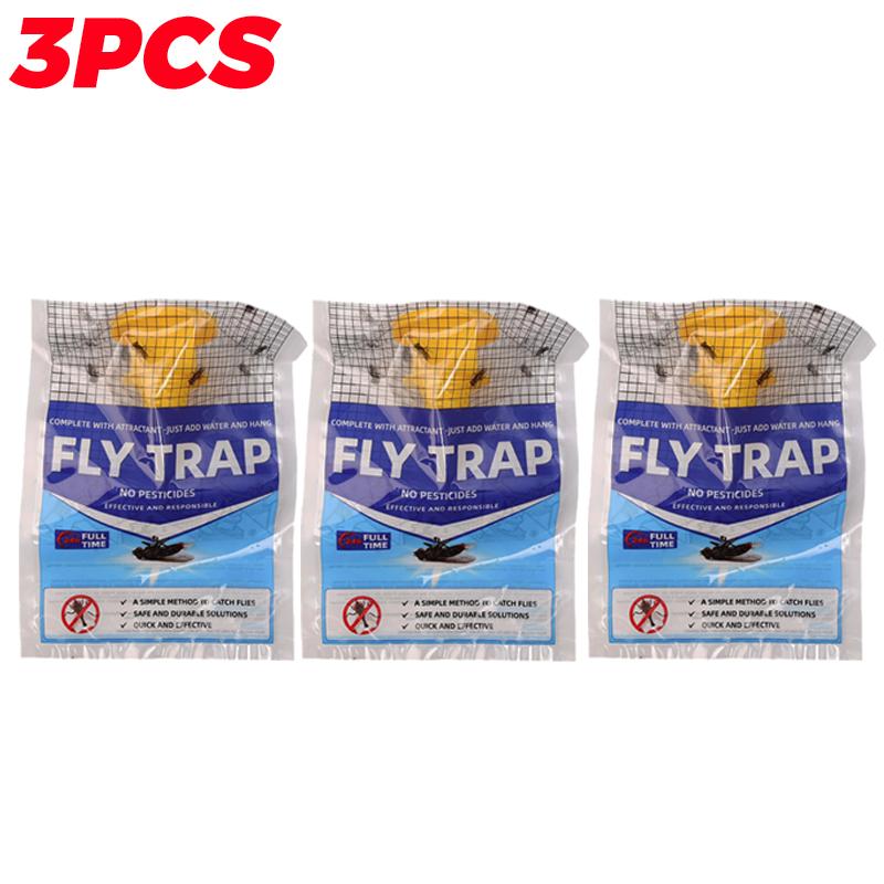 Hanging Fly Trap Bag Waterproof Fly Trap Outdoor Garden Effective Fruit Flying Insect Catcher Pest Control Tools Garden Supplies