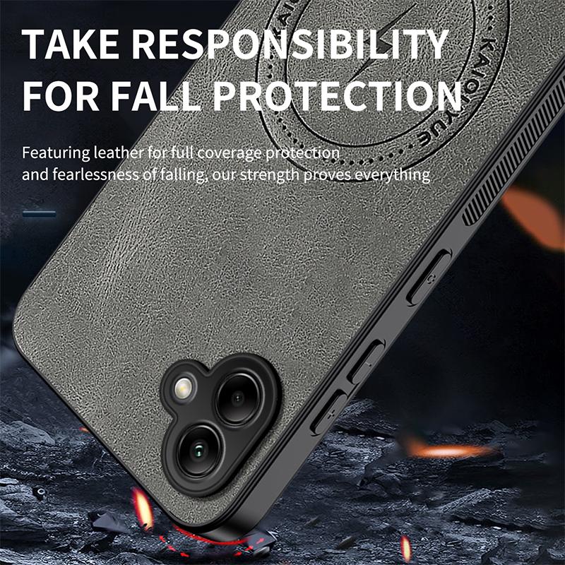 For Samsung Galaxy A06 4G Magnetic Case WANLONFENG SD Series PC TPU Phone Cover with 2Pcs Screen Film