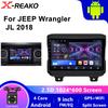 Car Dvd Radio Android 13 for Jeep Wrangler 4 JL 2018 - 2019 Stereo Multimedia Player GPS Navigation Wifi High-performance CPU