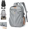 Men's Multi-Functional Casual Business Backpack with Logo Option - Simple Solid Color Fashion Design