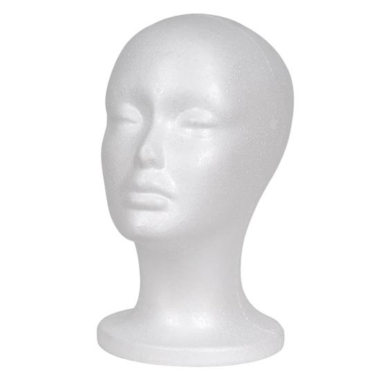 Foam Mannequin Head for Wig Display Female Mannequin Stand Holder Lightweight Foam Head Model for Hair Styling Hat Making And Cosmetology Practice