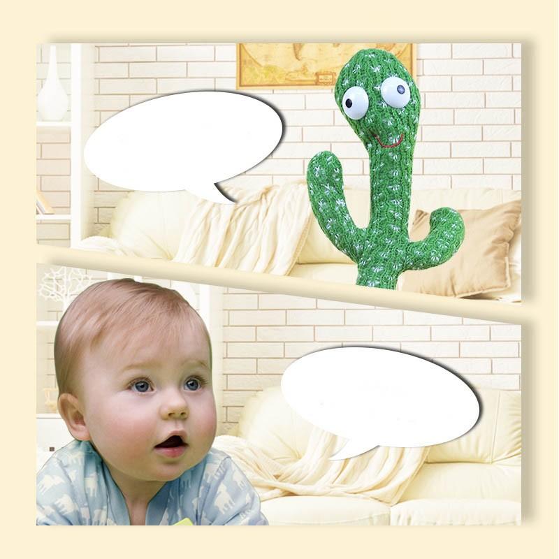 Танцующий кактус умеет петь и учится говорить Очаровательная плюшевая игрушка Перезаряжаемая модель 120 песен ,Танцы + Пение + Обучение разговору + Запись,