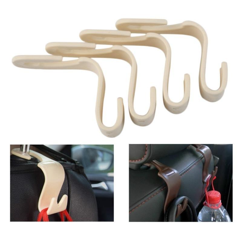4 шт. универсальный автомобильный крючок для подголовника, вешалка на спинку сиденья, автомобильный органайзер для сумок, кошельков, пальто