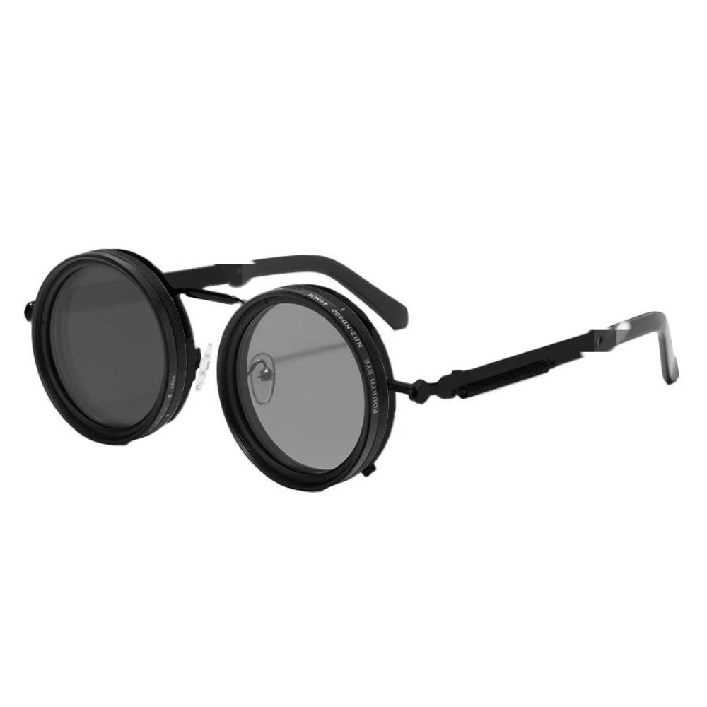 Manual Rotating Fishing Sunglasses Round Frame ND Filter Sunglasses  Driving