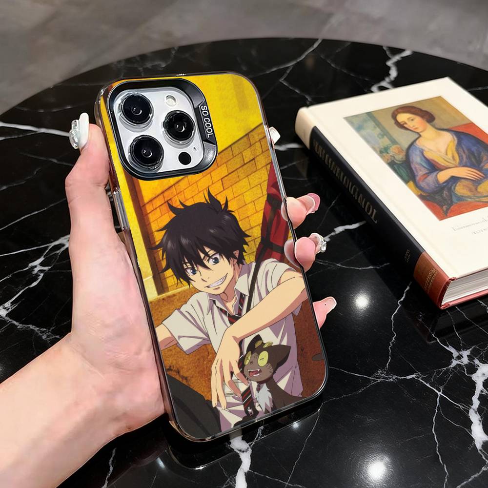 Чехол для телефона Синий Экзорцист Рин Окумура Для iPhone 17,16,15,14,13,12,11 Plus,Pro Max,XS,Цветной Серебряный Позолоченный Внутренний Чехол