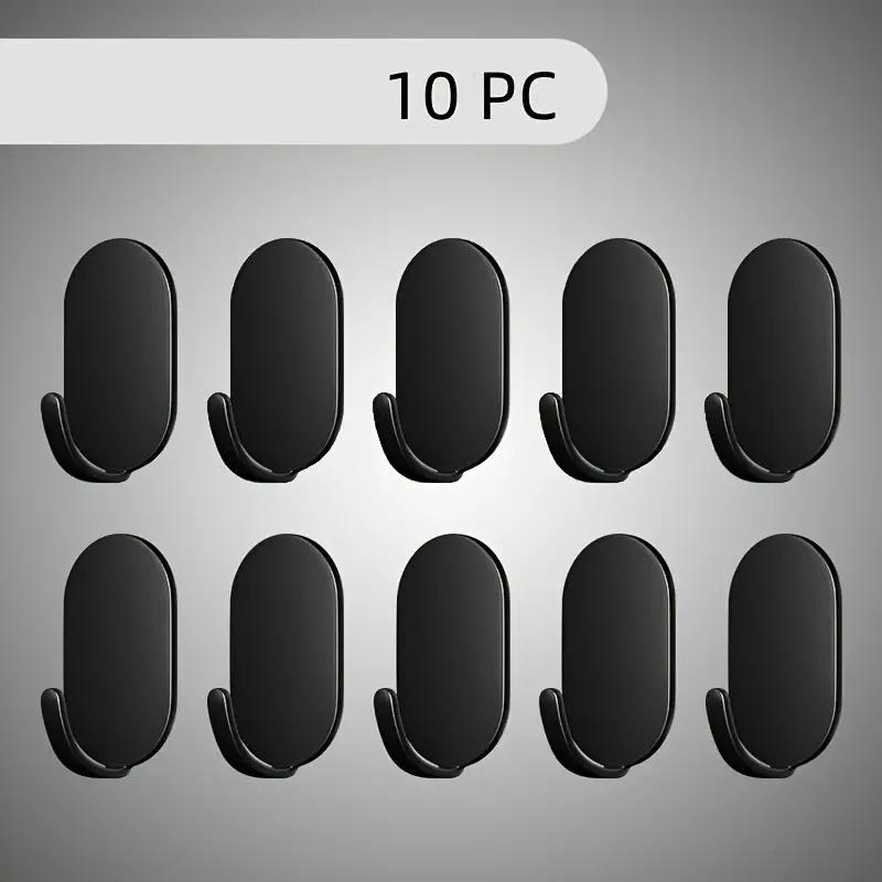 5/10pcs Stainless Steel Wall Hooks Strong Load-bearing Punch Free Simple Installation Self-Adhesive Stainless Steel Hooks Set