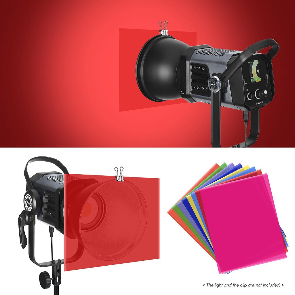 Набор из 8 цветов ПЭТ Прозрачный Гелевый Светофильтр 50 * 40см 20 * 16дюймов Цветные Накладки Тонированные Коррекционные Гели Свет