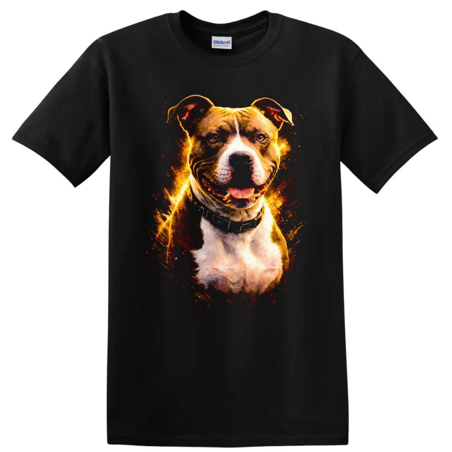 Dog Portrait T Shirt Cute Pitbull Dog Lover Gift Graphic Tee