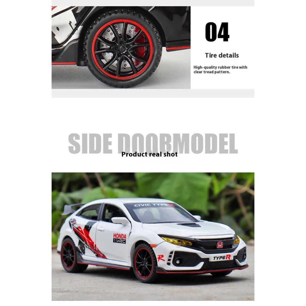 1/32 Honda Civic Type-R Alloy Model, Exquisite Desktop Ornament, The Best Collectible for Car Model Enthusiasts, Halloween Gift