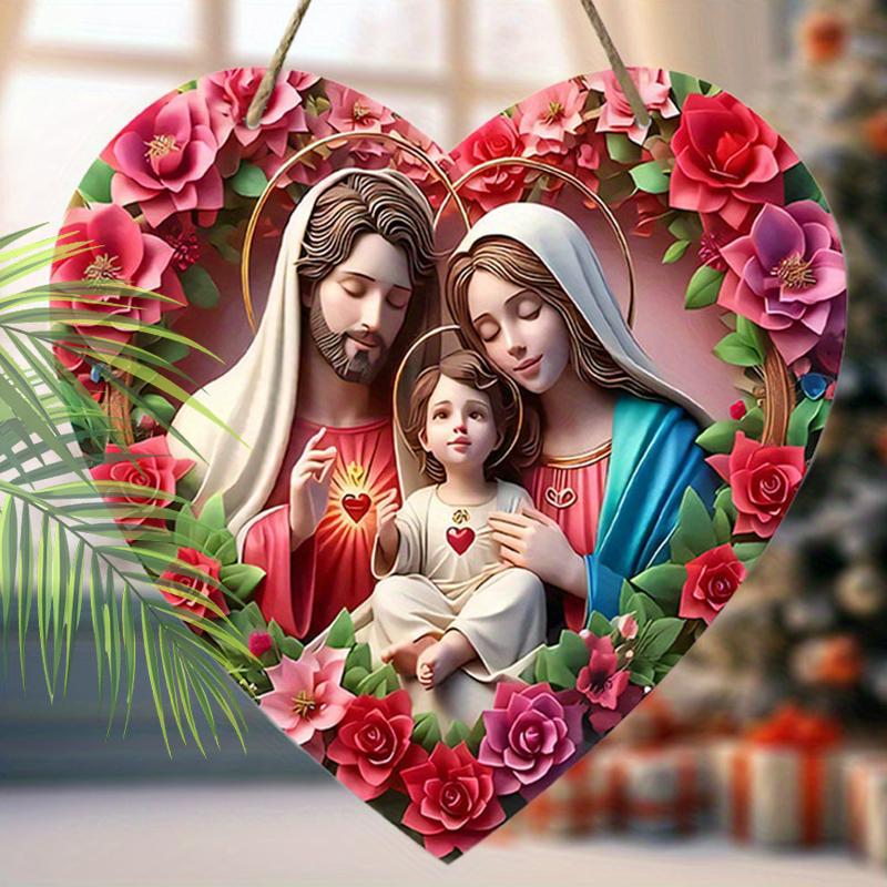 Подвеска «Святая ночь», украшение для стен или дверей дома, плоская деревянная 2D, рождественское украшение, подарки для друзей и семьи