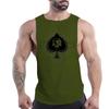 Four Seasons Adult Men'S Fitness Outdoor Crew Neck Vest Spades A Pattern 2d Printed Breathable Quick Drying Sleeveless Shirt