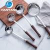 HANYANG посуда из нержавеющей стали с деревянной ручкой, лопатка из нержавеющей стали 304, горшок для фондю, большая воронка, кухонная утварь