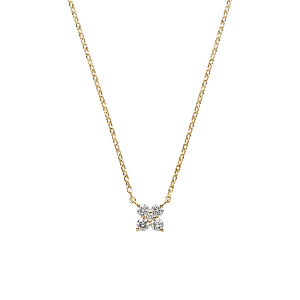 Necklace K18 Yellow Gold Diamond Corolla Petal AGVN594440DI [Vendome Aoyama] [Official] 0.1ct