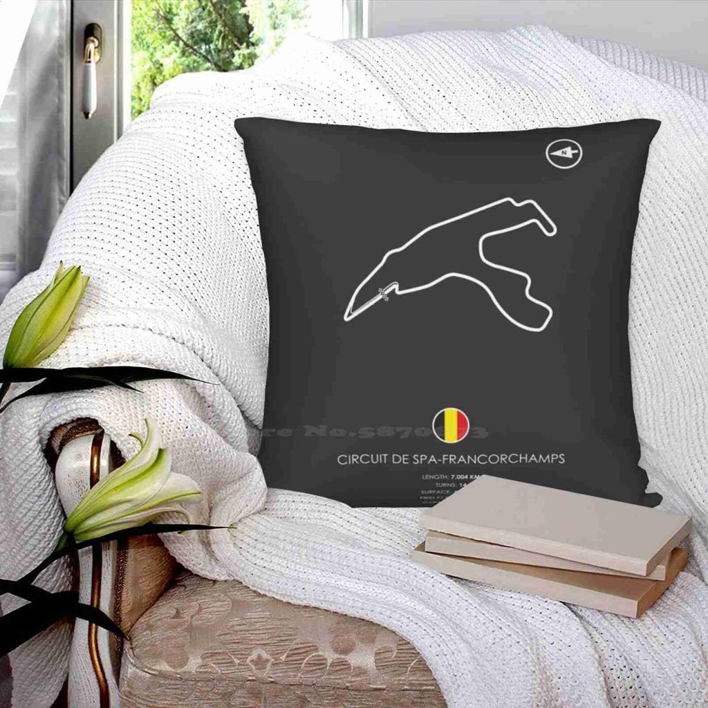 Circuit De Spa - Francorchamps Home Sofa Car Cushion Cover Pillowcase Circuit De Spa Francorchamps Grand Prix Cars Flag Gp Motor