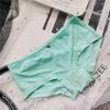 Нижнее белье из ледяного шелка ярких цветов для женщин с набедренной повязкой, милые трусики с заниженной талией с ромбовидной запахом, трусы из ледяного шелка для женщин