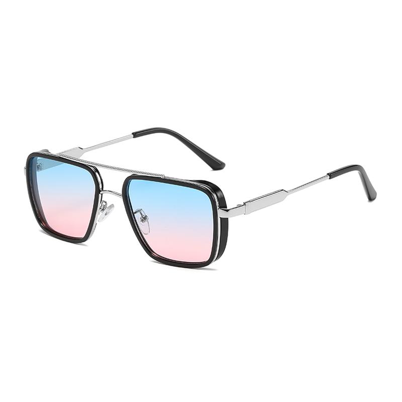 Trendy Metal Square Steampunk Sunglasses Custom Logo Metal Shades Sun Glasses