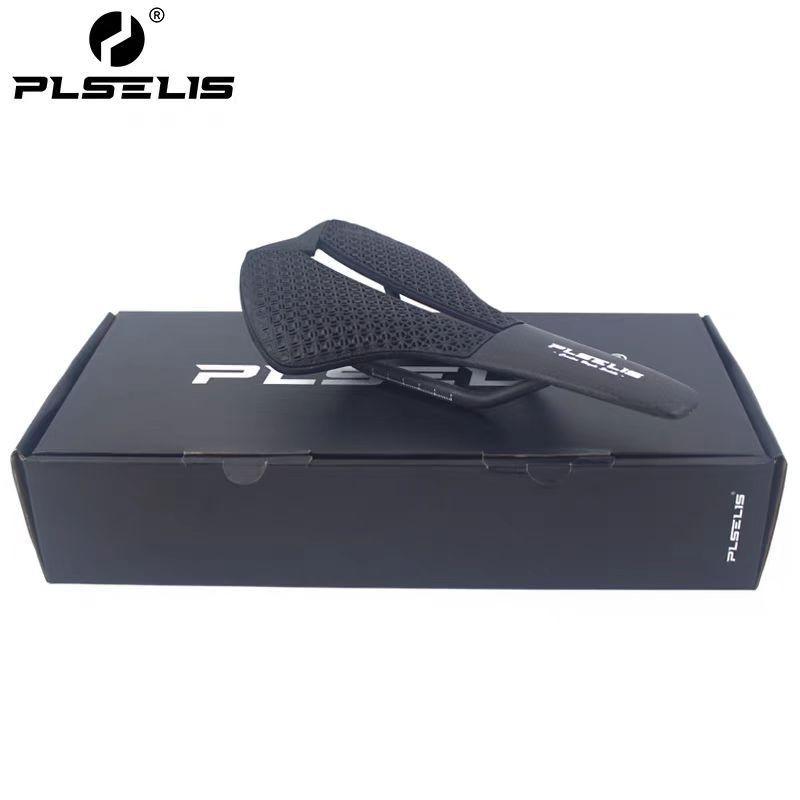 PLSELIS Carbon Fiber 3D Printed Ultralight Mountain Bike Saddle With Hollow Design Breathable Surface