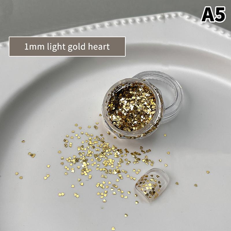 Mini Sparkling Heart Star Nail Glitter Sparkling Pentagram Nail Decoration Nail Salon Design Accessories DIY Nail Art Design