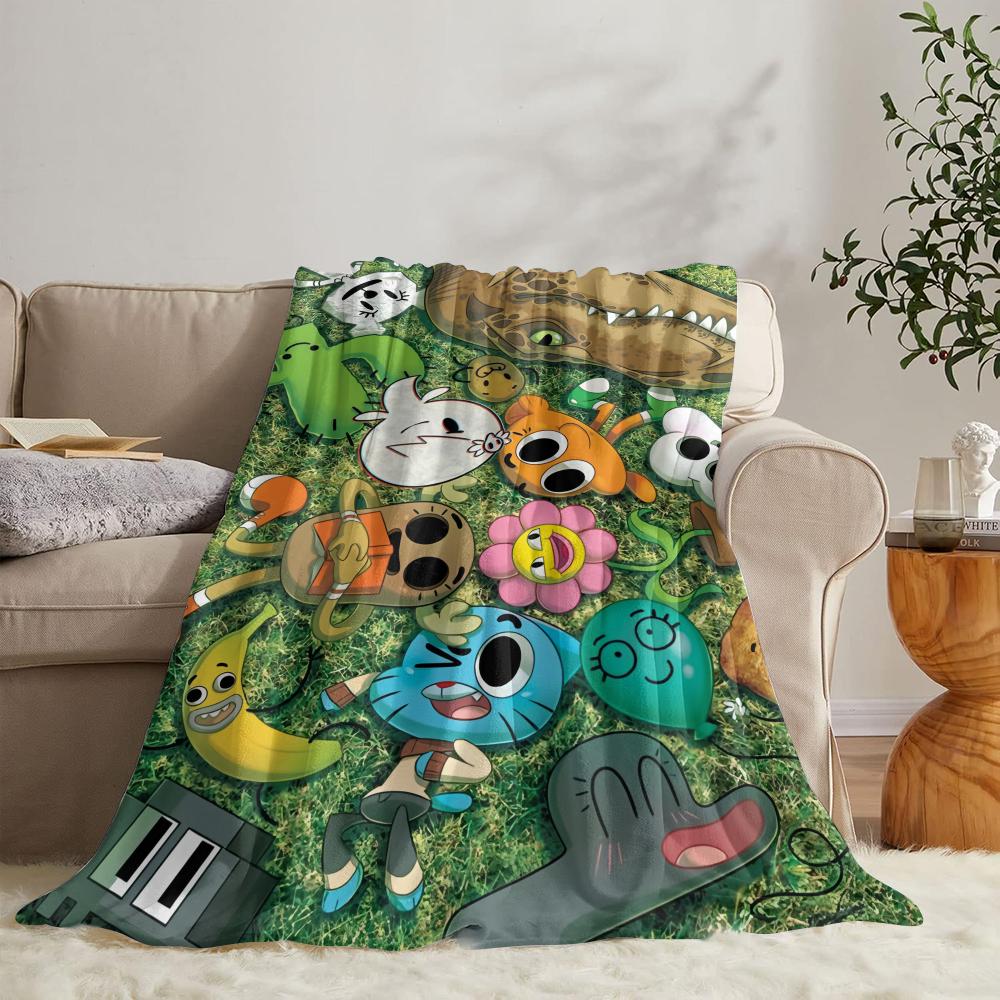 GUOYU Blanket The Aamazing World Of Gumballs Throw Soft Flannel Throw Summer Blanket Lightweight Cozy Nap Blanket for Sofa Bed Travel