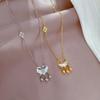 Coin Long Life Lock Fritillary Furnace Real Gold Necklace Female Collarbone Chain With Jewelry