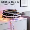 WS2812B DC 5V RGBIC 5050 Умная светодиодная лента WS2812 30/60 пикселей/светодиодов/м Свет Индивидуально адресуемый IC Черный Белый IP30