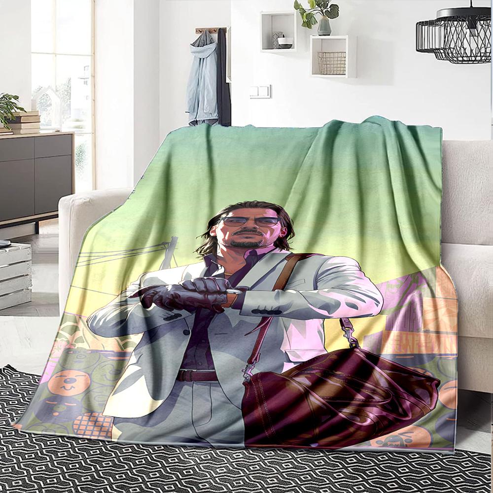 1pc Blanket - Game Grand Theft Auto Print Design,Lightweight Blanket for Sofa,Bed- Soft &Warm,Gift for All Seasons