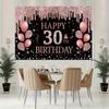 One rose gold 30th birthday backdrop cloth - Decorated with the number 30 for 30th and 90th birthdays