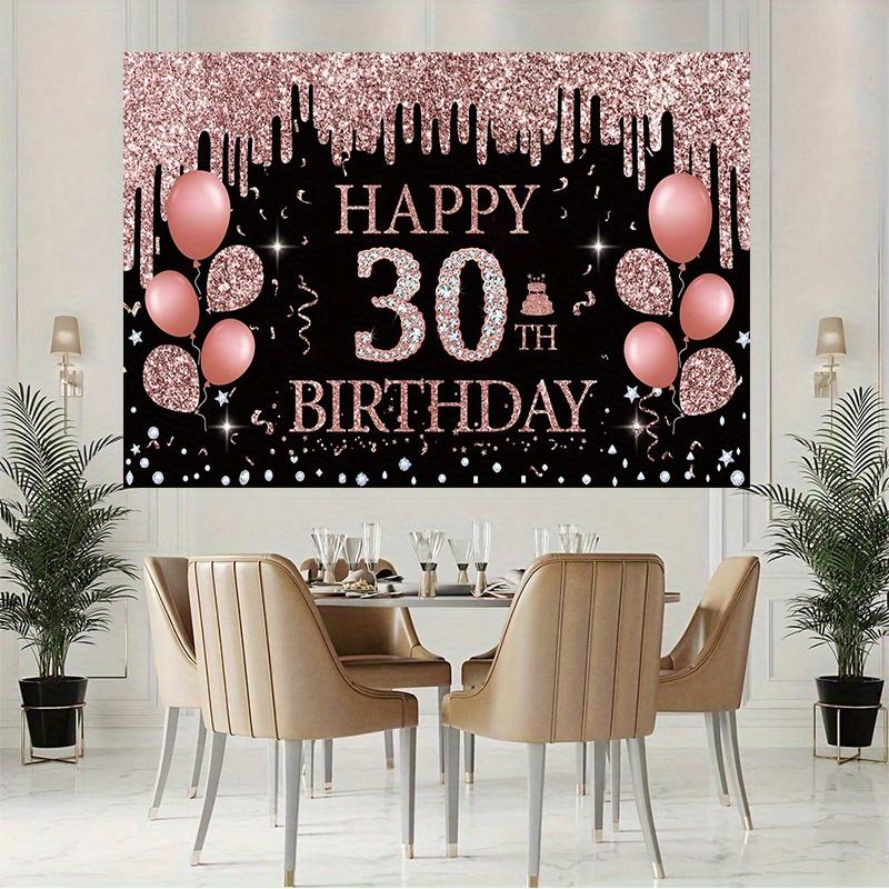 One rose gold 30th birthday backdrop cloth - Decorated with the number 30 for 30th and 90th birthdays