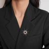 Corsage Ornament Long Hollow Sun Pin Banquet Metal Glossy Brooch Zircon Sun Brooch  Western Clothes
