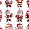 12 Pcs Wooden Santa Claus Ornaments Christmas Tree Hanging Cartoon Santa Claus Decoration for Xmas Tree Party Decor