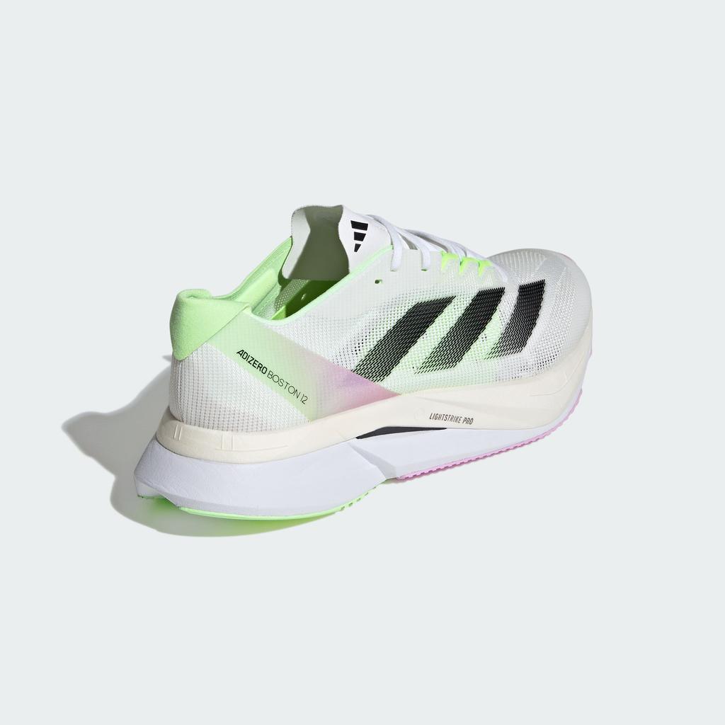 adidas Adizero Boston 12 Облачно-белый Основной черный Зеленая искра