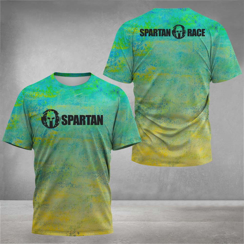 Мужская футболка с принтом в виде 3D-букв, повседневная футболка с короткими рукавами и круглым вырезом, модная одежда спартанского воина, футболка для занятий спортом на открытом воздухе