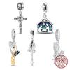 Copper Crucifix Nativity Holy Family Jesus Christ Pendant Charm Fit Original Charms Bracelet Women Diy Jewelry Gift