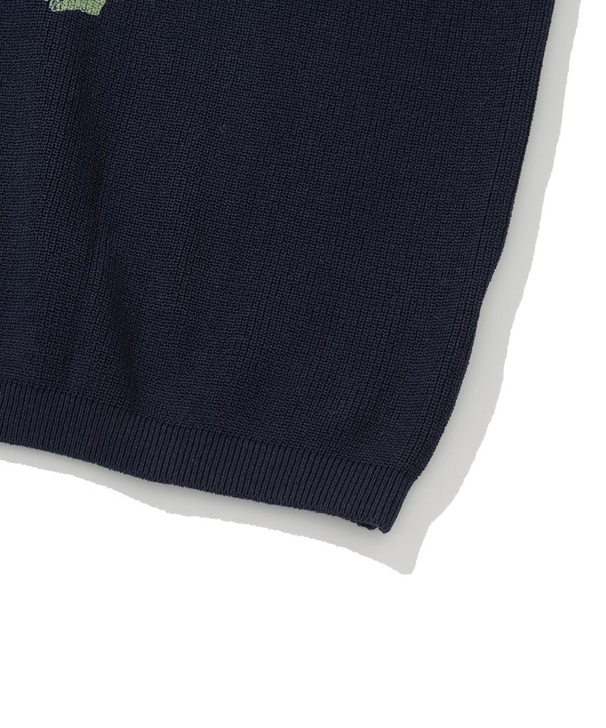 KNITTED Coolever Clover Round Knit Navy