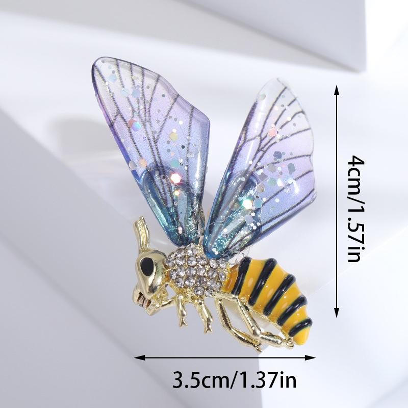 Брошь-бабочка-стрекоза-пчела, насекомое, эмаль, жемчуг, кристалл и стразы, корсажные броши