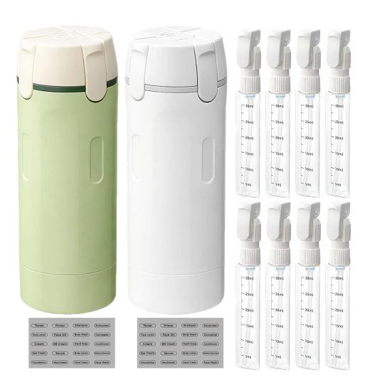 1/2 Набора 120 мл 4-в-1 Дорожная Бутылка Герметичная Многоразовый Диспенсер для Лосьона, Кондиционера, Крема, Шампуня Портативный Многоразовый Пустой Контейнер для Туалетных Принадлежностей