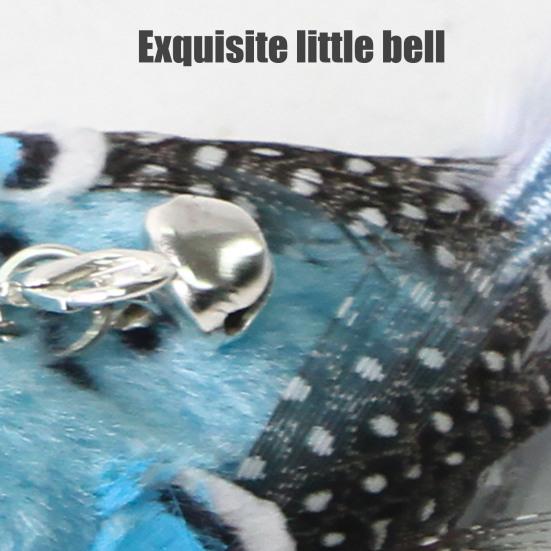 Дразнилка для кошек Сменная плюшевая птичка с перьями и колокольчиком Интерактивная игрушка для кошек Звенящая дразнилка для кошек