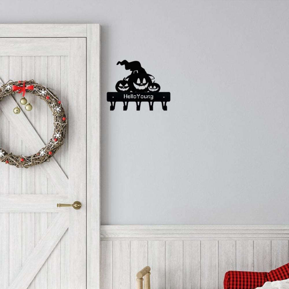 1pc Charming Metal Decorative Hook Combined with Convenient Rack Wonderful Halloween Hook In Terrifying Horror Pumpkin Shape