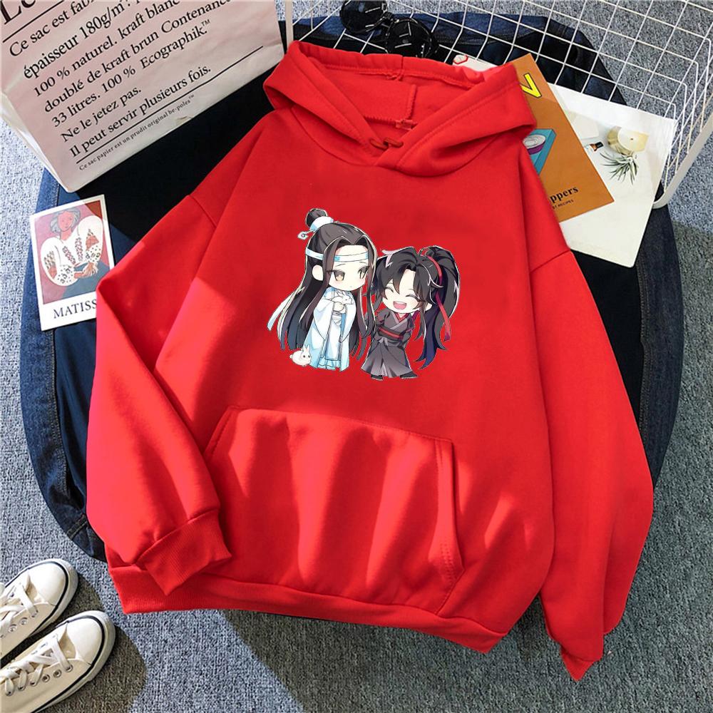 Pink Anime Mo Dao Zu Shi Hoodie Winter Clothe Women Oversize Crewneck Sweatshirt Kawaii Clothing Aesthetic The Untamed Sudaderas