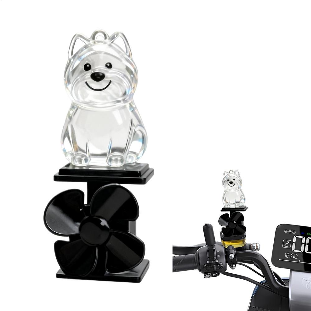 Dog Decorations Motorcycle Light Up Sculpture Wind Powered Small Animal Figurines For Motorcycle Handlebar Outdoor Cycling Night