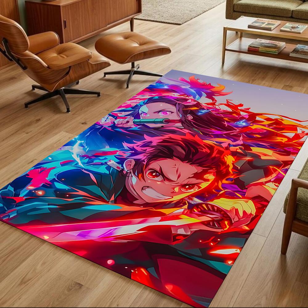 Demon Slayer Battle Fury Non-Slip Home Carpet Design for Office Decor Living Room Gift