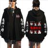 Japanese Anime Demon Slayer Zip Up Hoodie Men Women Manga Zipper Sweatshirts Kimetsu No Yaiba Hoody Streetwear Harajuku Zip Tops