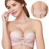 Half Cup Bras For Women Invisible Push Up Brassiere Strapless Wedding Bralete Backless Ladies Bras Padded Wire Free