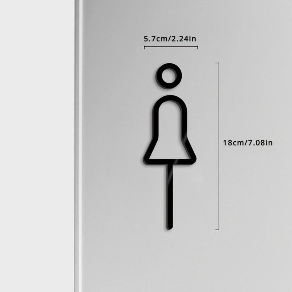 Black Gold Color Wall Label Sticker Plate Brass Wc Holder Signage Board Elegant Toilet Sign